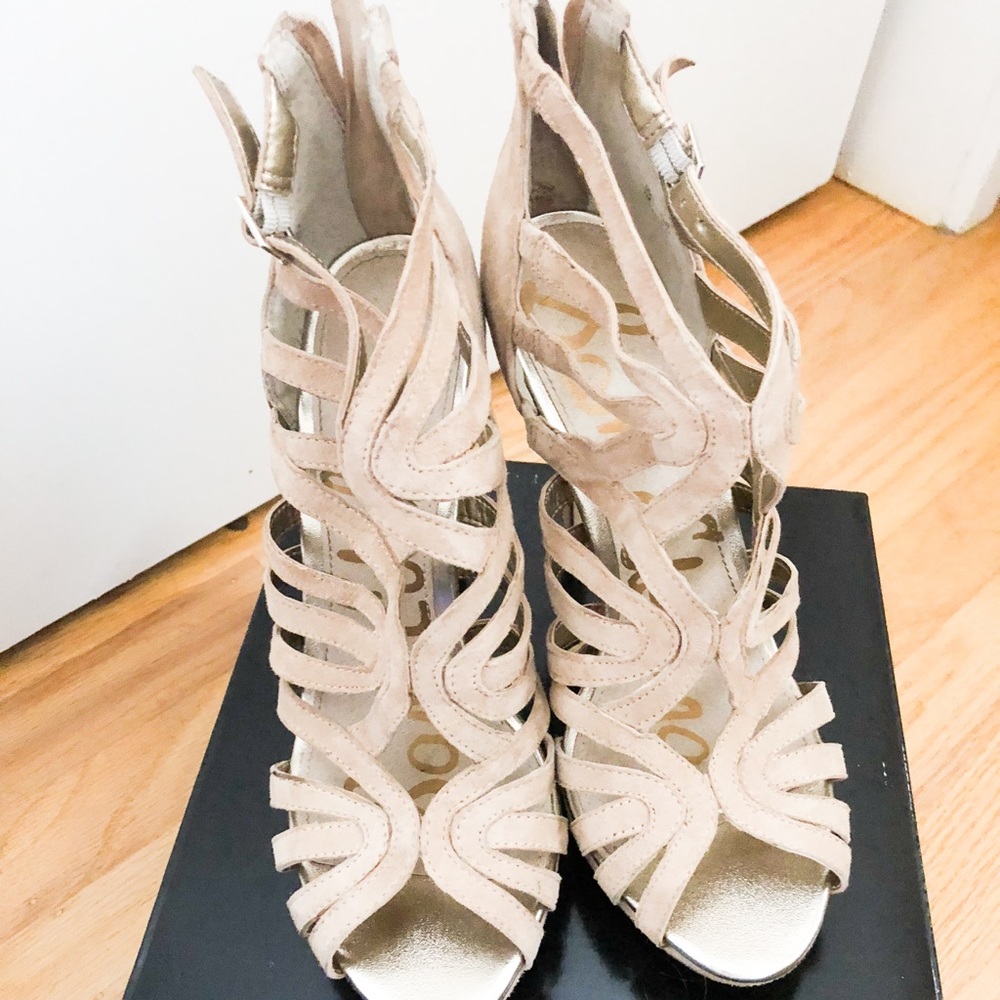 Sam Edelman Nude Suede Strappy Heels